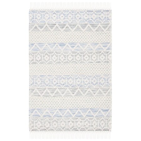 Safavieh 5 x 8 ft. Natura Power Loomed Rectangle Area Rug, Ivory & Light Blue NAT875L-5